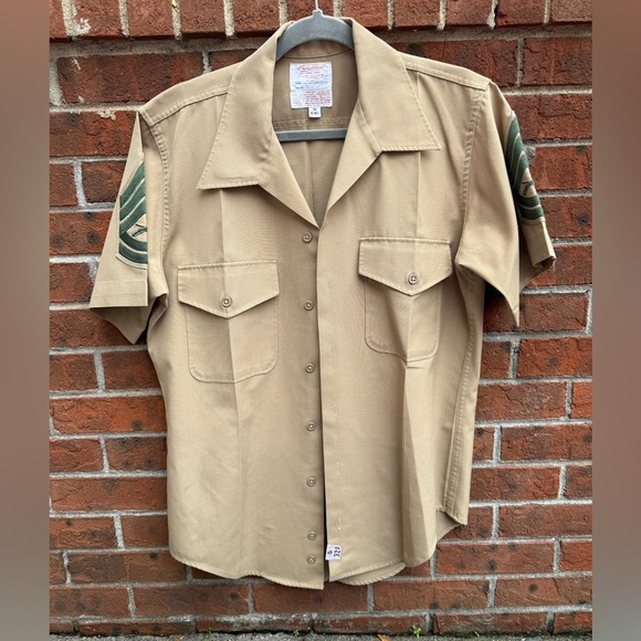 Other - USMC E7 Service Charlie Short Khaki Sleeved Button Up Shirt 15-15 1/2